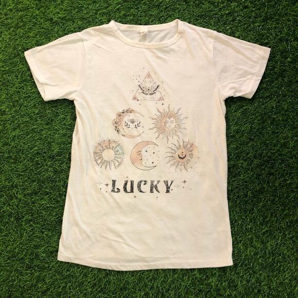 other Tops - Women’s White Astrology ‘Lucky’ Graphic Tee